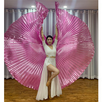 Costume de danse du ventre le moins cher pour femmes, ailes d'Isis dorées, tenue de performance argentée pour la danse du ventre, costume de scène