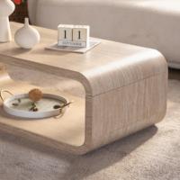 Moderner Holz-Couchtisch im Amerikanischen Landhausstil, Rechteckig, Japanisch Inspiriert, für Zuhause und Büro, Holzplatten-Möbel für Wohnzimmer