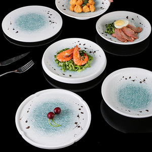 Assiettes en mélamine, assiettes à sushi en plastique, vaisselle de restaurant et de restauration commerciale, imitation épaissie et résistante aux chocs - Product Image 1