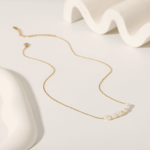 <span class=keywords><strong>Amazon</strong></span> Simple Acero inoxidable Natural Perla <span class=keywords><strong>de</strong></span> agua dulce 18K Oro Internet Celebrity Collar Exquisito Collar para mujeres - Product Image 5