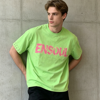 Übergroßes T-Shirt Hersteller Maßgeschneiderte Streetwear Mode Vintage 100% Baumwolle Logo-Druck Ärmel Metallnieten Einfarbiges Herren-T-Shirt