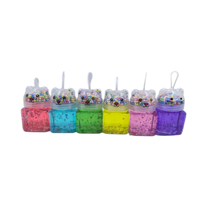 Cute 6-Color Crystal Mud Soft Clay <b>Toy</b> Panda Cat Square Bottle Pearlscent Shining <b>Toys</b> for <b>Kids</b> <b>Educational</b> & Decompression - Product Image 1