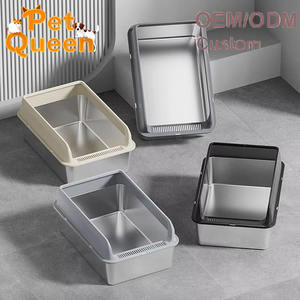 Jumbo Tamanho Metal Cat <span class=keywords><strong>Litter</strong></span> <span class=keywords><strong>Box</strong></span> Com Lados Altos Anti Scatter Design Não Absorvente Superfície Chew Proof para Grandes Gatos Multi Pet - Product Image 6