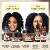 Ensemble complet de soins capillaires Oalen Chebe, shampooing, après-shampoing, beurre, poudre et huile Chebe africains pour une croissance capillaire forte, la réparation des cheveux secs