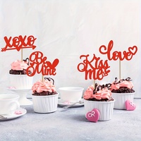 Happy Valentine's Day Cupcake Topper Süße Liebe Be Mine Geburtstagsparty Kuchendekoration in Rot