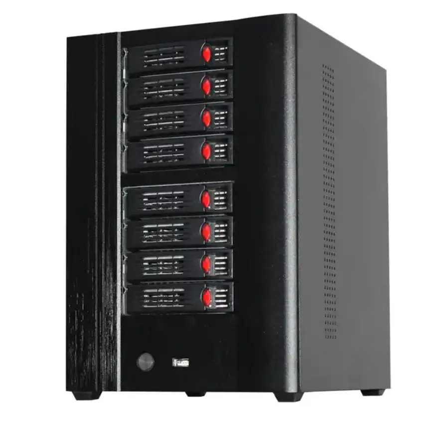 Storage big file 8 bay hot swap bays nas server chassis mini itx 2.5 o 3.5 hard disk per uso domestico del File Server