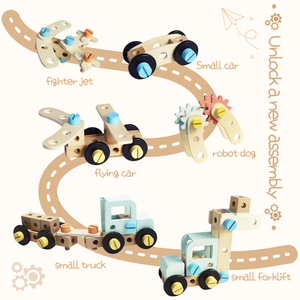 Banc de travail en bois pour enfants avec écrous et vis pour le bureau, jouet éducatif et divertissant - Product Image 3