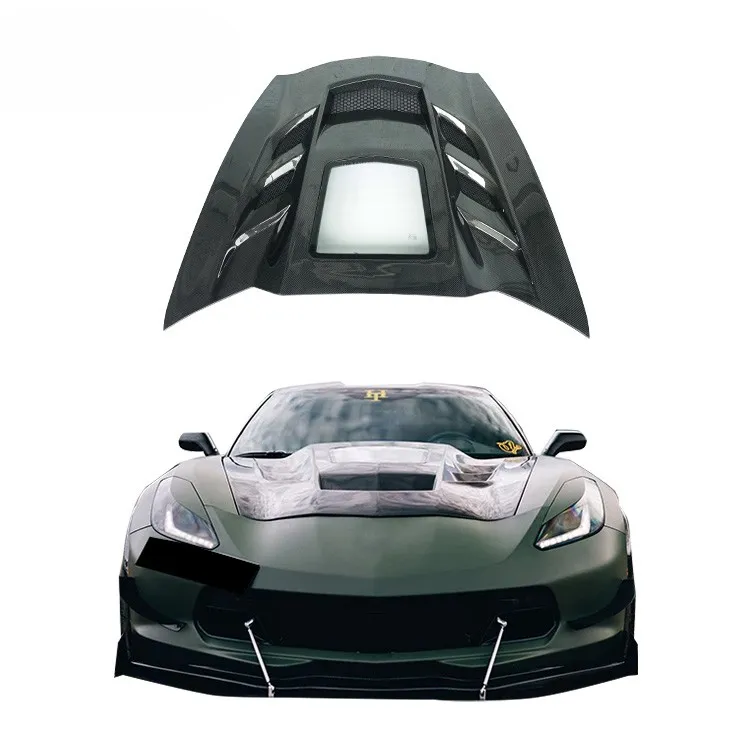 Carbon Fiber Bonnet Hood For Chevrolet Corvette 15-17 C7 Z06 Engine Cover Hood