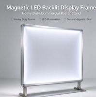 Stand d'affichage lumineux modulaire SEG 120x200cm, assemblage rapide sans outils pour exposition