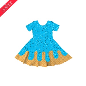 Sıcak satış butik kızın atletik dondurma damla elbise toptan yaz butik elbiseler - Product Image 6