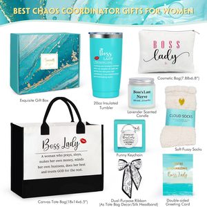 Borsa Tote in Tela con Doppi Manici per Regalo del Giorno del Capo e Natale - Confezione Regalo di Apprezzamento per Leader Femminili dell'Ufficio - Product Image 2