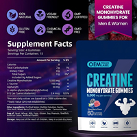 Gummies de créatine monohydrate OEM : Endurance, force, puissance, récupération musculaire, énergie, performance sportive, supplément à croquer