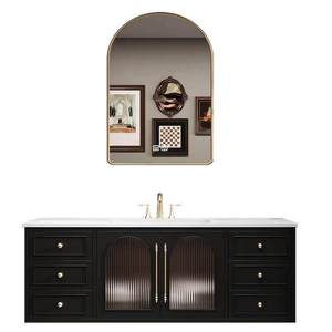 Nuevo Mueble de Baño con Lavabo Integrado de Cerámica Estilo Roble Francés, Espejo con Iluminación Inteligente - Product Image 6