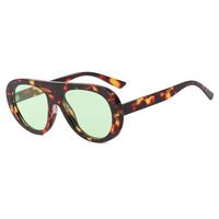 Lunettes de soleil ovales vintage 2025 personnalisées avec logo, protection UV400, monture large, style pilote, pour hommes et femmes, motif léopard