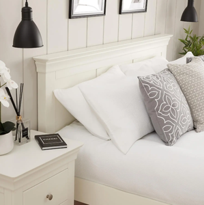 Nội thất phòng ngủ theo phong cách thiết kế châu Âu hiện đại Giường nền bọc nệm bằng gỗ thông nguyên khối bền bỉ (Queen/King)-140x200cm - Product Image 5