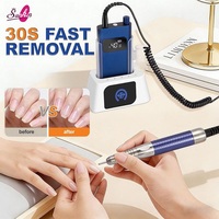 Ponceuse à ongles portable sans balais 40000 tr/min, polisseuse électrique rechargeable avec station de charge pour manucure professionnelle et nail art