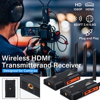 Kit d'extension vidéo sans fil 5,8G Portée 250M/820FT 1080P@60Hz Télécommande IR 1 émetteur vers 4 récepteurs HDMI sans fil Émetteur-récepteur sans fil
