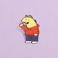 Broches en métal en gros, motifs de dessins animés créatifs et uniques, badges en métal personnages de dessins animés « Smiling Friends » pour vêtements, souvenirs et cadeaux