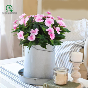 Flores artificiales <span class=keywords><strong>Impatiens</strong></span>, arbustos, Rosa flores de seda, ramo verde para Patio, césped, jardín, maceta, cesta colgante, decoración de porche - Product Image 4