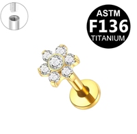Boucles d'oreilles clous en titane G23 ASTM F136 à filetage interne, bijoux de corps unisexe de luxe léger pour piercing au cartilage, vente en gros OEM ODM