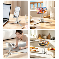 Support d'ordinateur de bureau/lit en alliage d'aluminium MDH-ZJ24 à hauteur réglable, magnétique et flexible, pour cheveux raides (ou : pour cheveux lisses)
