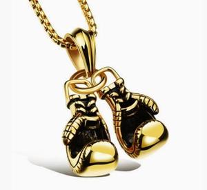 Collana in acciaio al titanio <span class=keywords><strong>con</strong></span> parole incise prepotente, alla moda e ciondolo in stile Punk, guanto da boxe Fitness retrò - Product Image 1