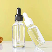 Flacon compte-gouttes en verre transparent de luxe 10 ml pour crème visage et huile essentielle, couleur personnalisée, design exquis