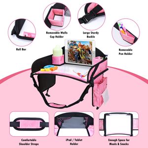 Luxury Car Seat Stroller Travel Tray with Zipper Closure-Portable Kids Organizer Storage <b>Bag</b> for Road Trip & <b>Plane</b> Use - Product Image 2