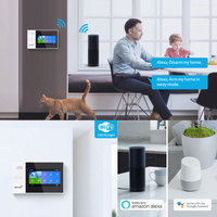 Système d'alarme intelligent Tuya WiFi 2G GSM avec écran tactile 4,3 pouces, système d'alarme antivol sans fil, kit domestique Alexa PST-WG107T