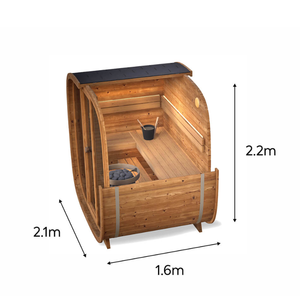 Sauna électrique en bois de cèdre rouge massif, moderne, carré, pour l'extérieur, pour 4 personnes, style traditionnel. - Product Image 4