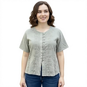 New Vintage Short Women's Breathable Polyester/Rayon <b>CAMIS</b> 3D Embroidery Solid Satin Fabric Premium Quality Bulk Wholesale - Product Image 1