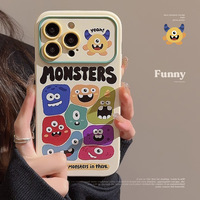 Funda Protectora para Teléfono Móvil de TPU con Dibujos Animados Creativos de Monstruos Alienígenas para iPhone 17 16 15 14 13 12 11 Pro Max