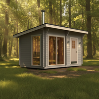 Sauna extérieur en bois massif pour 8 à 10 personnes, chauffé au bois, idéal pour la santé et le bien-être en villa ou salle de sport