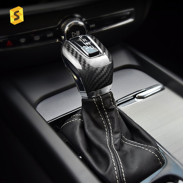 ES N-WEW-128 Car Interior Accessories Real Carbon Fiber Shift Knob for Volvo S60 S90 XC60 XC90 V60 V90