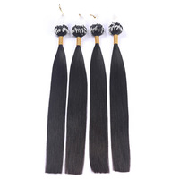 Extensions de cheveux brésiliens vierges 100% micro-boucles réutilisables, sans nœuds, alignées sur les cuticules, couleur naturelle personnalisable