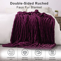 Plaid de décoration d'intérieur pleine grandeur, écologique, doux, en fausse fourrure, pour toutes les saisons
