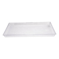 Plateau de service rectangulaire 60x40cm, plateaux en plastique transparent, grand plateau rectangulaire profond en plastique transparent