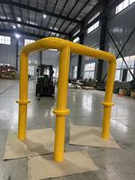Poteau de sécurité U en acier haute résistance pour machines, avec partie encastrée, pour parking, barrière de protection pour machines