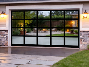 <span class=keywords><strong>Porte</strong></span> de garage <span class=keywords><strong>sectionnelle</strong></span> en verre résidentielle avec isolation thermique, surface finie, fonctionnement motorisé pour villa de luxe - Product Image 1