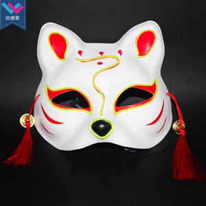 หน้ากากคาบูกิคิทสึเนะญี่ปุ่น TW-085 สำหรับคอสเพลย์  แบบครึ่งหน้า  พร้อมไฟ EL  สำหรับงานปาร์ตี้ฮาโลวีน งานแฟนซี งานเทศกาล  ลายจิ้งจอกอนิเมะ - Product Image 6