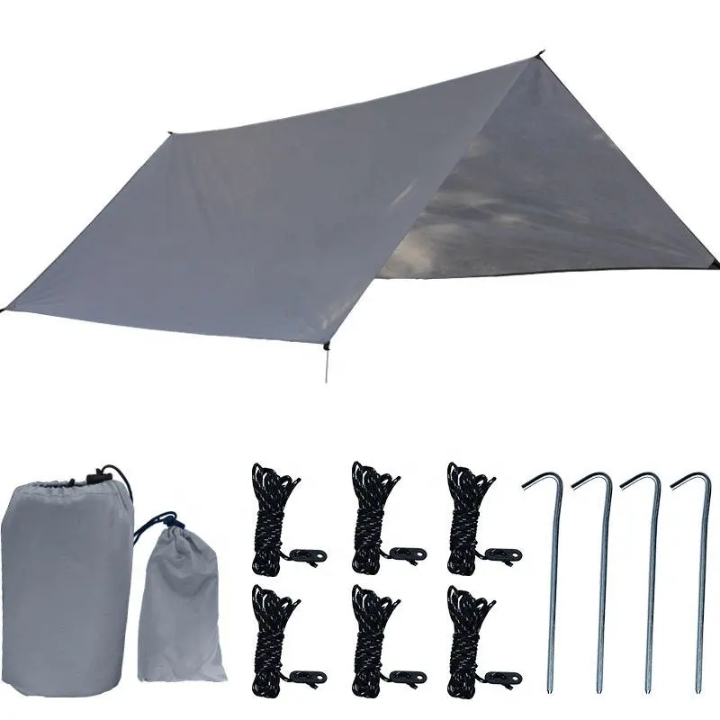 Tenda Multi-guna Tenda Lainnya Tahan Air Backpacking Terpal Terpal Tenda Berkemah Ringan Luar Ruangan Mendaki Terpal Kanopi