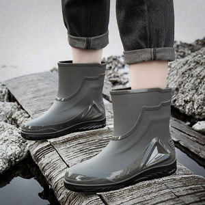 Bottes de pluie en PVC légères pour adultes, bottes Wellington hautes jusqu'aux genoux, semelle en caoutchouc pour lavage de voiture, imperméables, vente en gros - Product Image 2