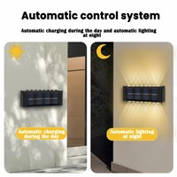 Lampu LED dekorasi taman, lampu dinding luar ruangan, lampu hangat, lampu luar ruangan, dekorasi taman, atas dan bawah bercahaya, 6LED, luar ruangan