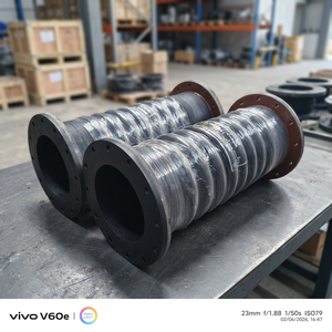Heavy Duty Two-Layer Steel Wire Braided <b>Rubber</b> Dredging Hose Flanged Ends 150 psi Rated for Marine Suction Discharge - Product Image 4