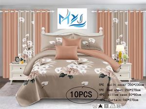 Американские стильные зеленые цветочные простыни и подходящие шторы с красочным цветочным узором для декора спальни - Product Image 6