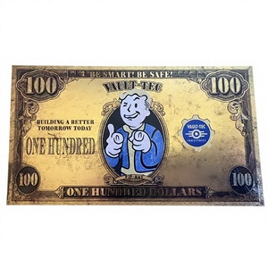 Billet de banque commémoratif personnalisé en feuille d'or 24 carats, pièce de collection en plastique - Product Image 1