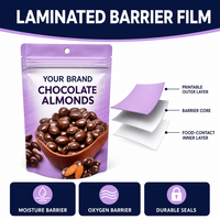 Sachet personnalisé imprimé recyclable pour amandes, avec trou de suspension, refermable, pour noix grillées enrobées de chocolat, emballage en gros avec fermeture éclair