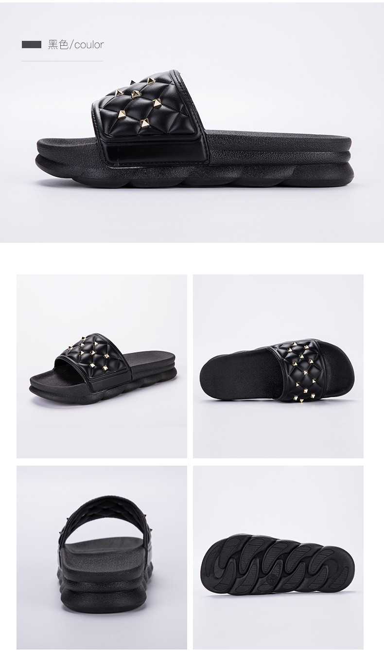 Fashionable Sandals Slippers Riveted Casual High Heels Platform Sandals for Women