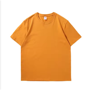 Heavyweight Men's Slim Fit Pure Cotton Short Sleeve T-Shirt with Custom Printed <b>Logo</b> High Quality Customizable - Product Image 4