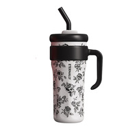Tasse isotherme à double paroi à motif floral pour le jardin, maintien au froid longue durée, idéale pour étudiants, campus, trajets en voiture, bureau et usage domestique